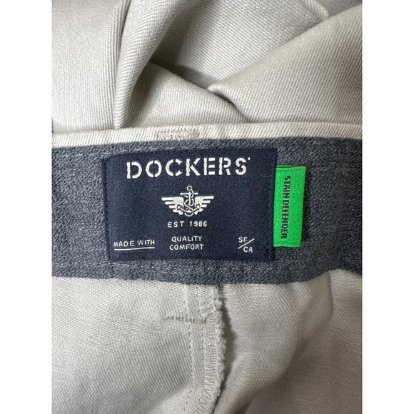 Dockers Mens Signature Iron Free Beige Khaki Pants Classic Fit 44x30 - Picture 5 of 8